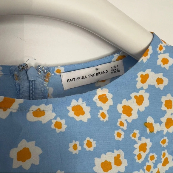 Faithfull The Brand serafina floral short sleeve mini dress with ruffle sleeve - Picture 6 of 11